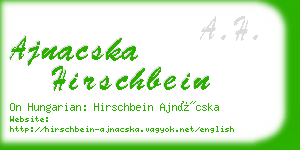 ajnacska hirschbein business card